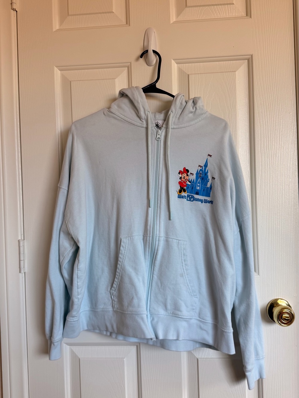 Disney Mickey & Castle Light Blue Zip-Up Hoodie
